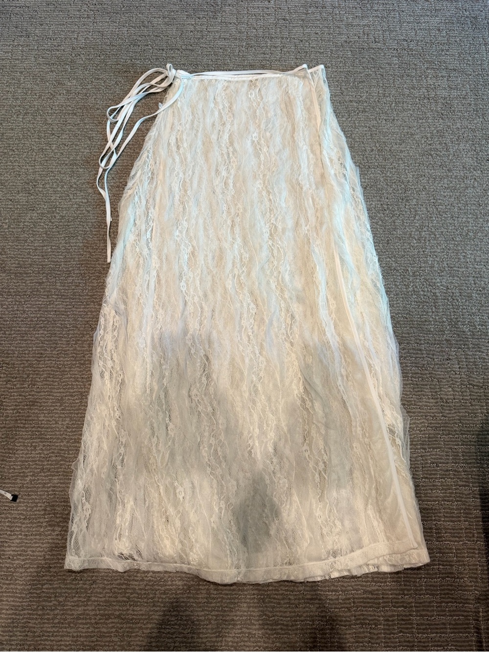 User Free People Intimately Off-White Wrap (side tie) Lace Skirt Sz M
